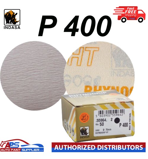 Indasa Rhynogrip HT Line 75mm 3" Sanding Discs P400 Box of 50 Grip System